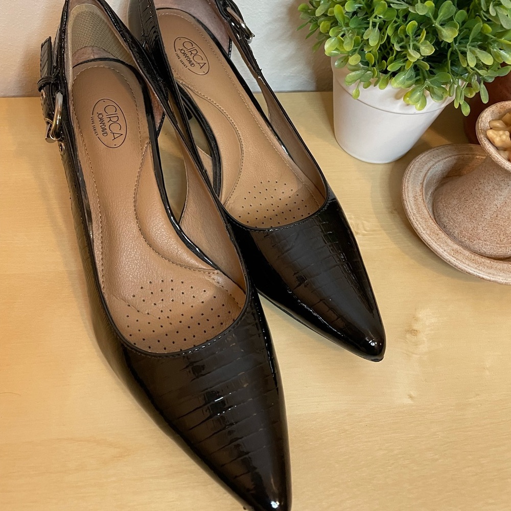 Circa Joan and David Black Pointed Toe Pumps